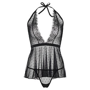 Babydoll Leg Avenue Dotted Negru pe SexLab