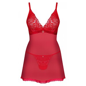 Lenjerie Intima Babydoll Cu Chilot Asortat Rochita Pijama Babydoll Rosu Pentru Femei Xl