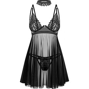 Babydoll Obsessive Donarella Negru pe SexLab
