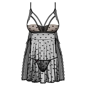 Babydoll Obsessive Heartia Negru Babydoll Obsessive Heartia Negru pe SexLab