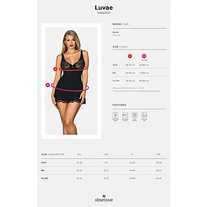 Babydoll Obsessive Luvae Negru L-XL