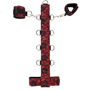 Set Guler Si Catuse Satin Rosu