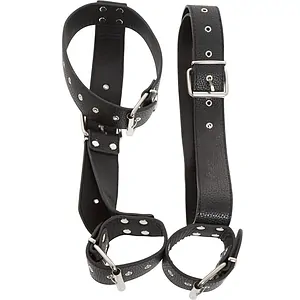 Bad Kitty Set Guler + Cătușe Reglabile Mâini Talie Negru pe Sexlab.ro