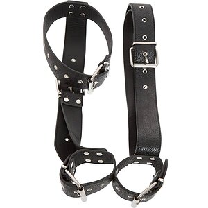 Bad Kitty Set Guler + Cătușe Reglabile Mâini Talie Negru pe SexLab