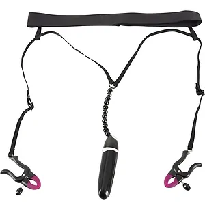 Bad Kitty Spreader Cu Vibratii Negru Chiloti Spreader Cu Perle Si Vibrator