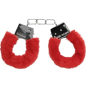 Beginners Handcuffs Furry Roșu pe SexLab