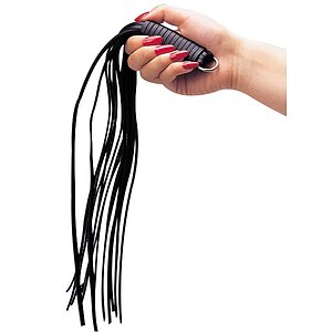 Bici Leather Flogger Negru pe Sexlab.ro