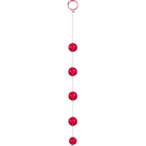 Bile Anale Clear Beads Large Roșu pe Sexlab.ro