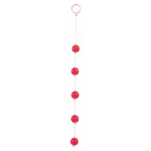Bile Anale Clear Beads Large Roșu pe SexLab
