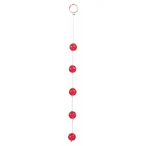 Bile Anale Clear Beads Large Roșu pe SexLab