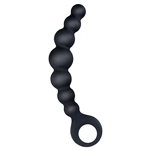 Bile Anale Din Silicon Cu Striații 18cm Negru pe SexLab