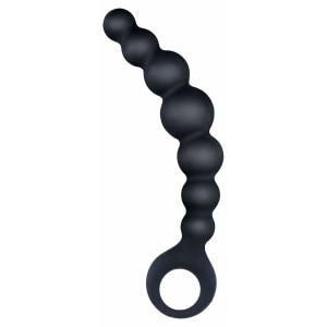 Bile Anale Din Silicon Cu Striații 18cm Negru