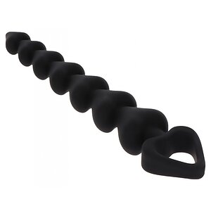Bile Anale ToyJoy Heart Beads Negru pe SexLab