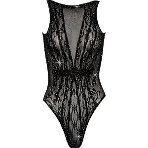 Body Cottelli Fantasy, Strasuri All-over — S-L, Negru pe Sexlab.ro
