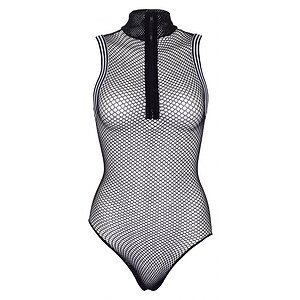 Body Leg Avenue Zip Up Fishnet Negru pe SexLab