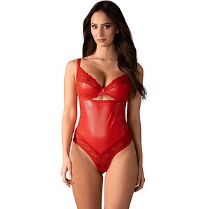 Body Rosu Nickel Free Hipoalergenic Body Rosu Lucios Cu Dantela Florala