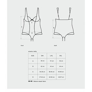 Body Obsessive Dantelă Negru S-M