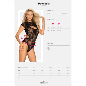 Body Obsessive Peonesia Negru L-XL