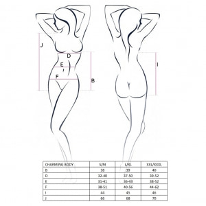 Body Passion Charming Negru 2XL-3XL