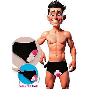 Boxeri cu penis gonflabil, cadou amuzant pentru petreceri Negru