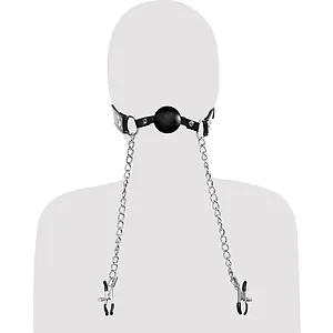 Oferta Sex Shop Căluș Cu Bilă Și Cleme Sfârcuri Negru Oferta Sex Shop Căluș Cu Bilă Și Cleme Sfârcuri Negru pe SexLab