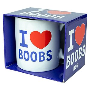 Cană I Love Boobs — Cadou Amuzant, Discret și Practic