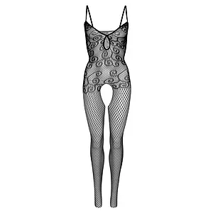 Catsuit Daring Intimates Keyhole Net Ava Negru pe SexLab