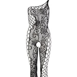 Catsuit Decupat Inghinal No:Xqse Negru pe SexLab
