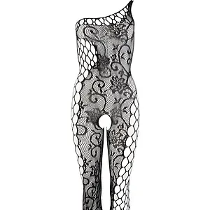 Catsuit Decupat Inghinal No:Xqse Negru pe SexLab