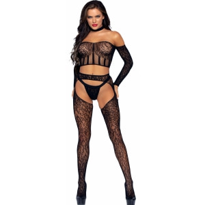 Catsuit Din Plasa Negru Xs-l Catsuit Elastic Modeleaza Corpul Xs-l