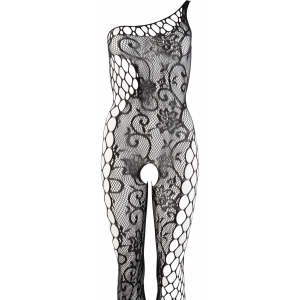 Catsuit Decupat Inghinal No:Xqse Negru pe SexLab