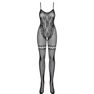 Catsuit Plasă Obsessive F213 Negru pe Sexlab.ro