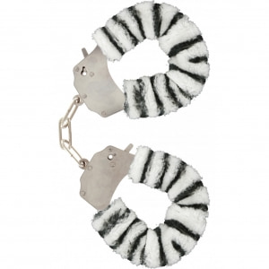 Cătușe Furry Fun Zebra Plush Alb Cătușe Furry Fun Zebra Plush Alb pe Sexlab.ro