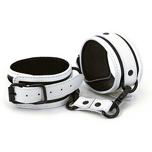 Cătușe Glezne Glo Bondage Alb pe SexLab