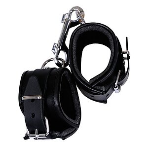 Catuse Maini Leather Cuffs Negru pe SexLab