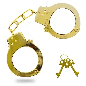 Catuse Metal Bondage Auriu pe SexLab