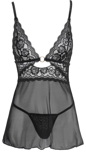 Chemise Cottelli Collection Transparent Fun Negru pe Sexlab.ro