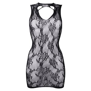 Chemise Le Désir High Neck Lace Mini Dress Negru pe SexLab
