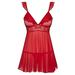 Chemise Obsessive 863-BAB Rosu pe SexLab