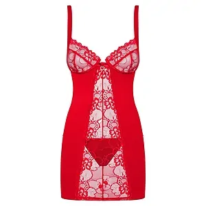 Chemise Obsessive Heartina Roșu pe SexLab