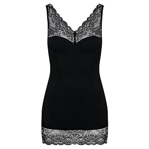 Chemise Pentru Silueta Accentuata L-xl Lenjerie Intima Dantela Neagra Set Chilot