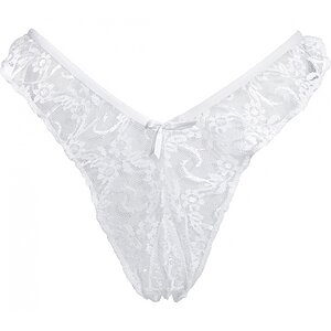 Chilot Sexy Fara Dezbracare Completa Chilot Brazilian Alb Marime S-l
