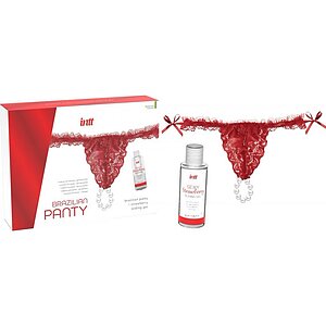 Set Chilot Brazilian Cu Perle Și Lubrifiant Roșu pe SexLab