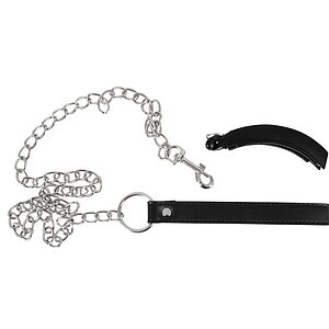 Clema Intimă cu Lesă Bad Kitty – Metalică 11 cm Negru