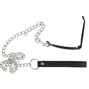 Clema Intimă cu Lesă Bad Kitty – Metalică 11 cm Negru pe SexLab