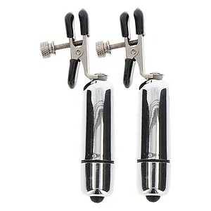 Cleme Ajustabile cu Vibrații Argintiu Cleme Ajustabile cu Vibrații Argintiu pe SexLab