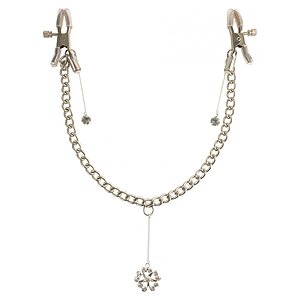 Cleme Crystal Nipple Clamps Argintiu pe SexLab