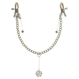 Cleme Crystal Nipple Clamps Argintiu pe SexLab
