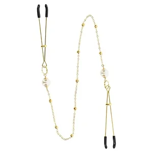 Cleme Pentru Sfârcuri Deluxe Chain Auriu pe SexLab