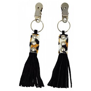 Cleme Pentru Sfârcuri din Piele Rimba Negru pe SexLab